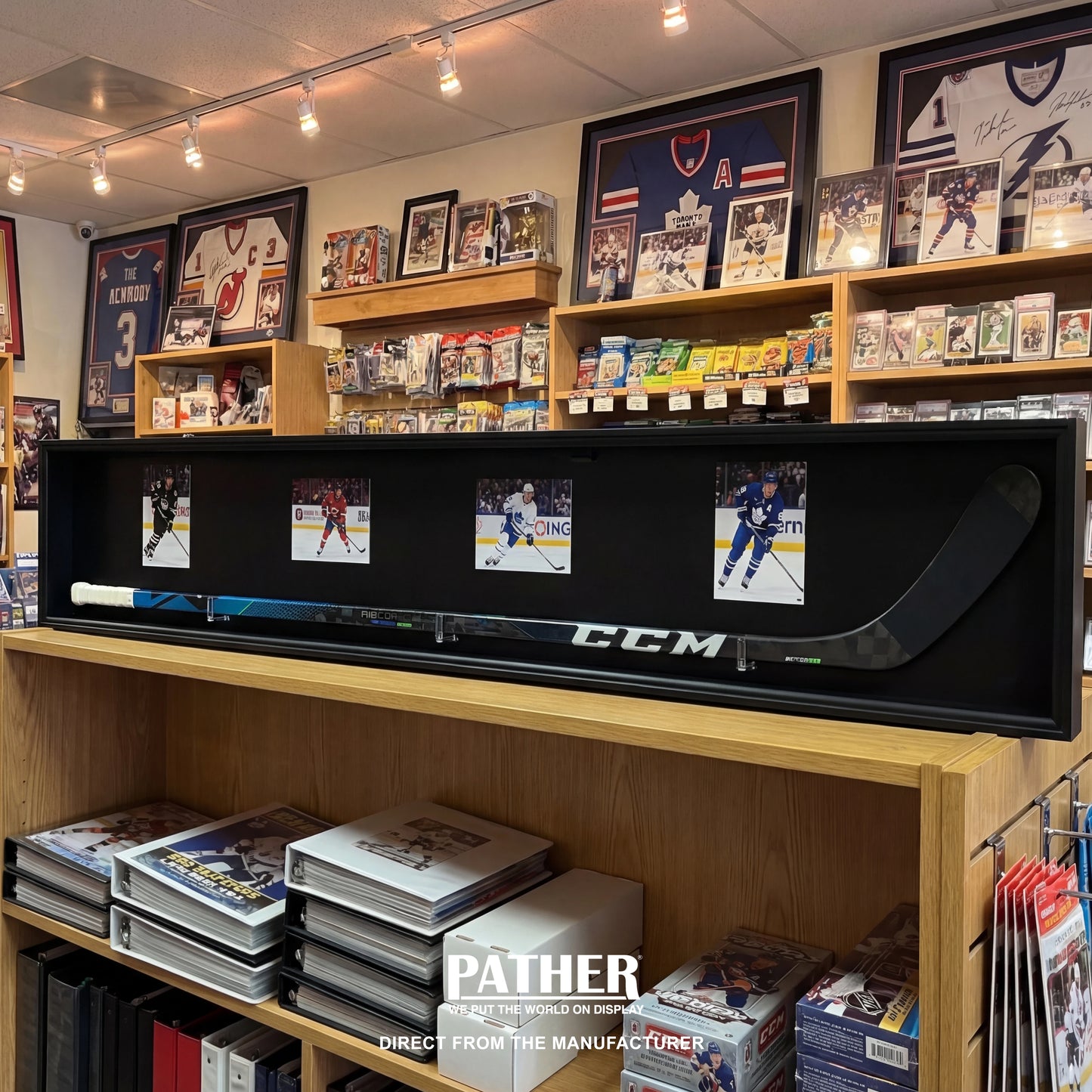 PATHER. Hockey Stick Display Case - Horizontal