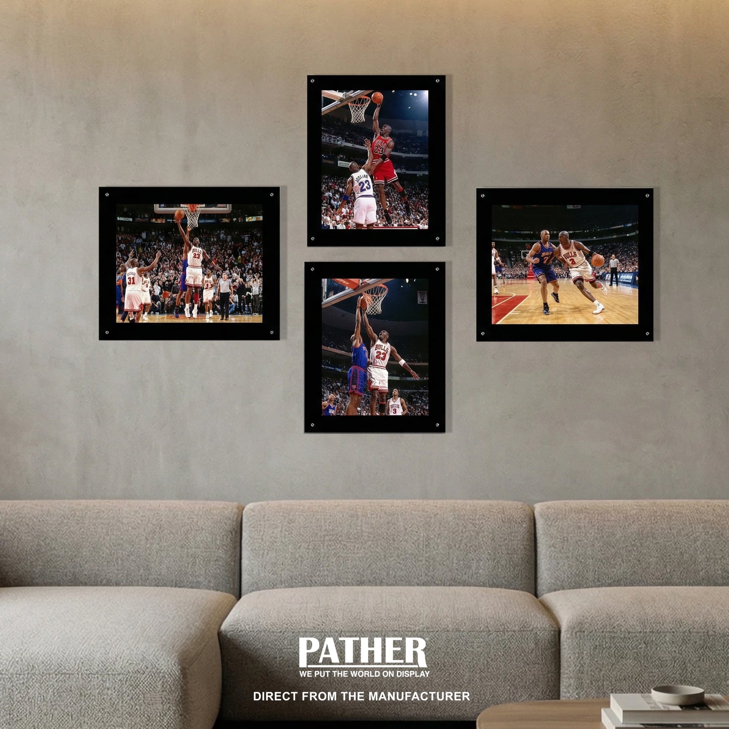 PATHER. Wall Mounted Picture Frame 16" W x 20" or 20" W x 16"H - Universal