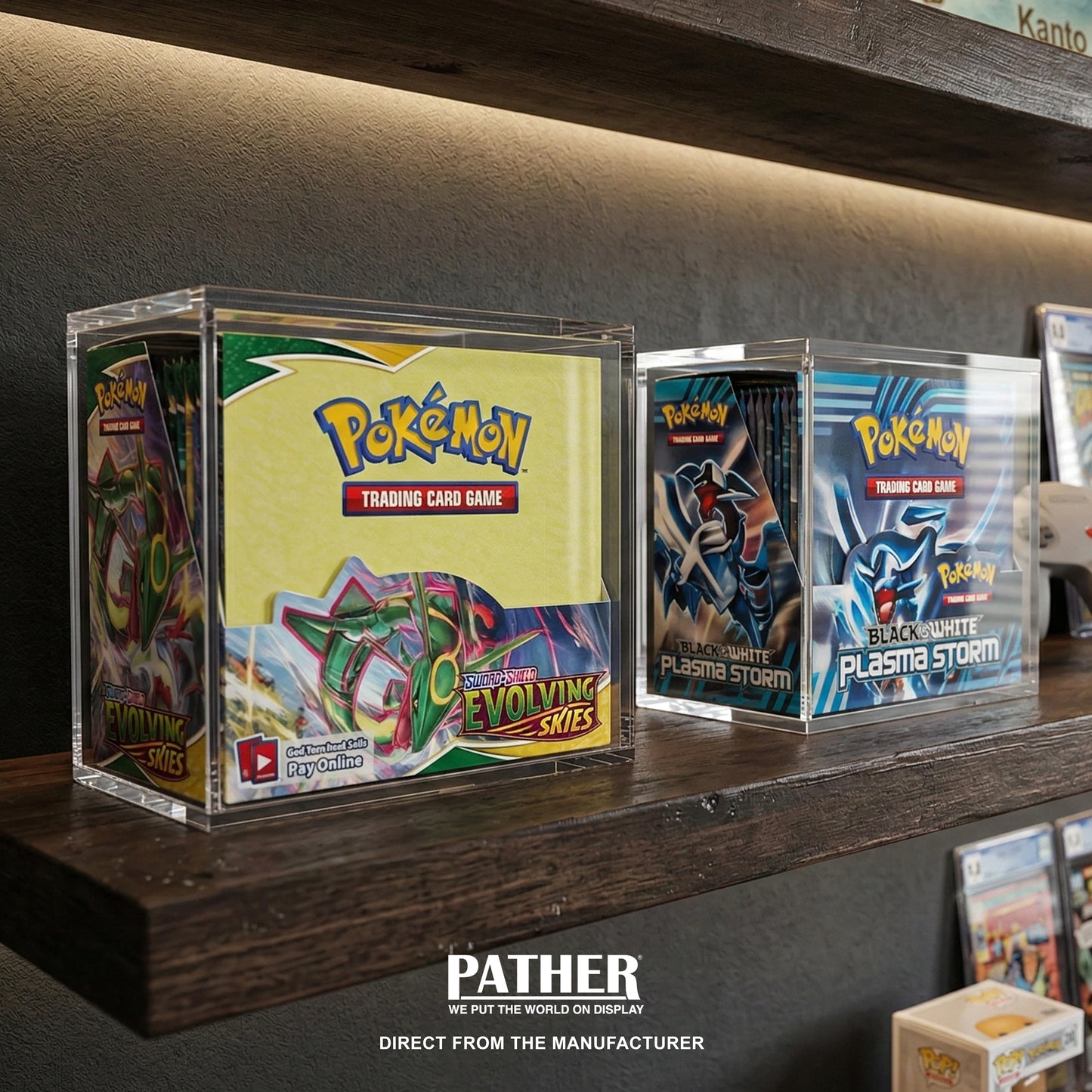 PATHER. Pokemon Booster Box Display Case with Magnetic Lid