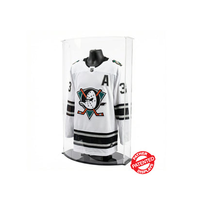 PATHER. Patented Luxury Double Curved Jersey Case - Clear Sides, Top and Black Bottom
