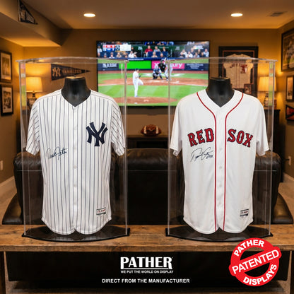 PATHER. Patented Luxury Double Curved Jersey Case - Clear Sides, Top and Black Bottom