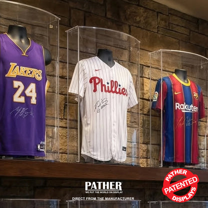 PATHER. Patented Luxury Double Curved Jersey Case - Clear Sides, Top and Black Bottom