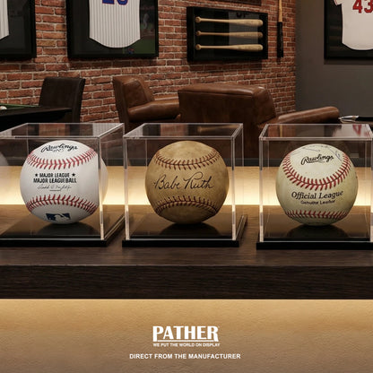 PATHER. Single Baseball Display Case