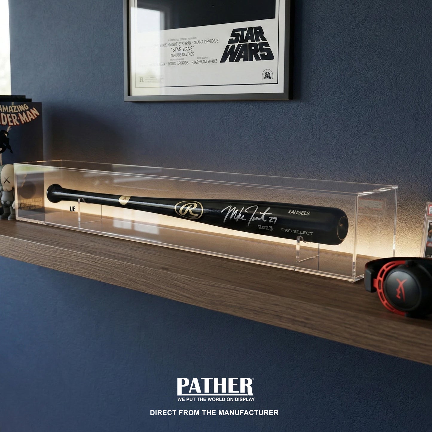 PATHER. Baseball Bat Display Case