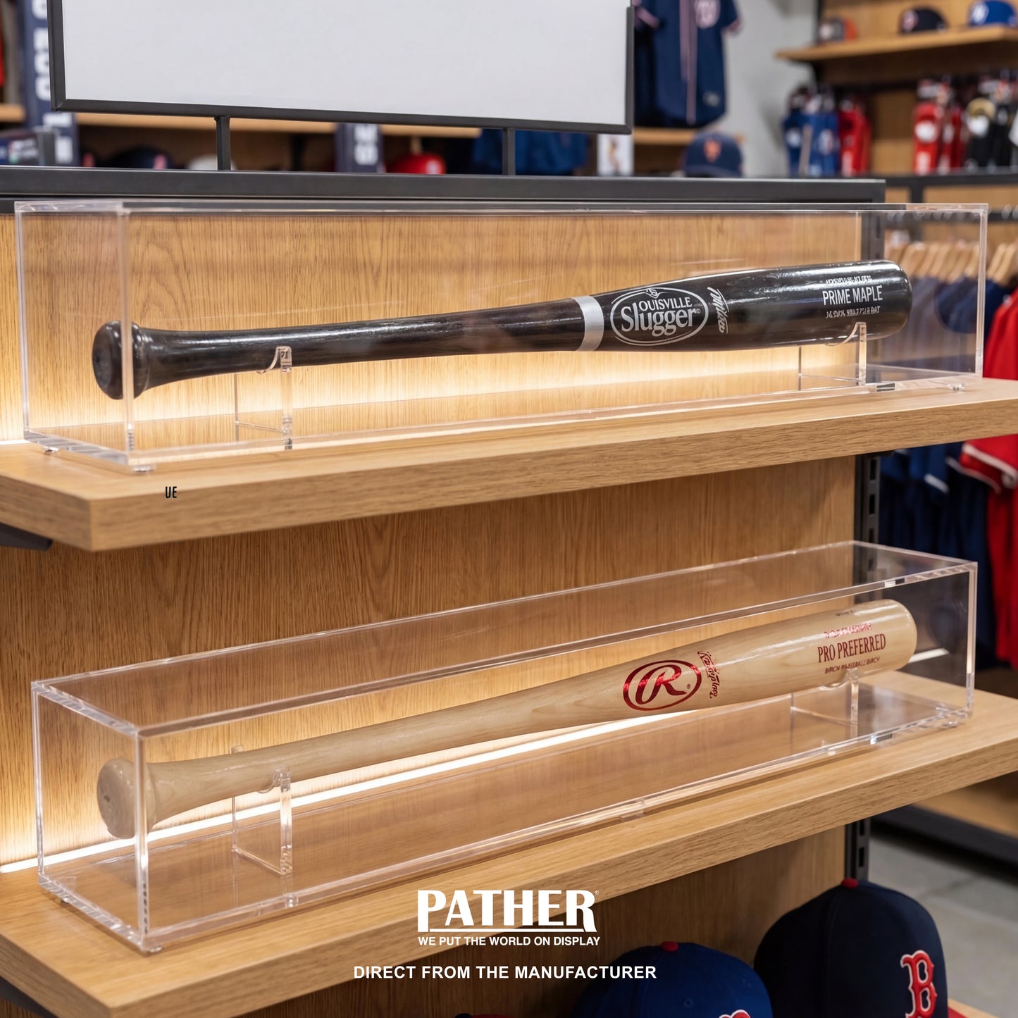PATHER. Baseball Bat Display Case