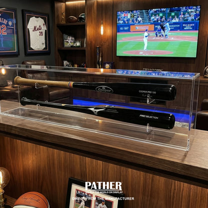 PATHER. Double Baseball Bat Display Case