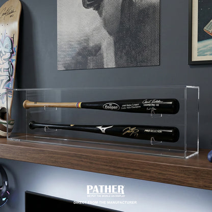 PATHER. Double Baseball Bat Display Case