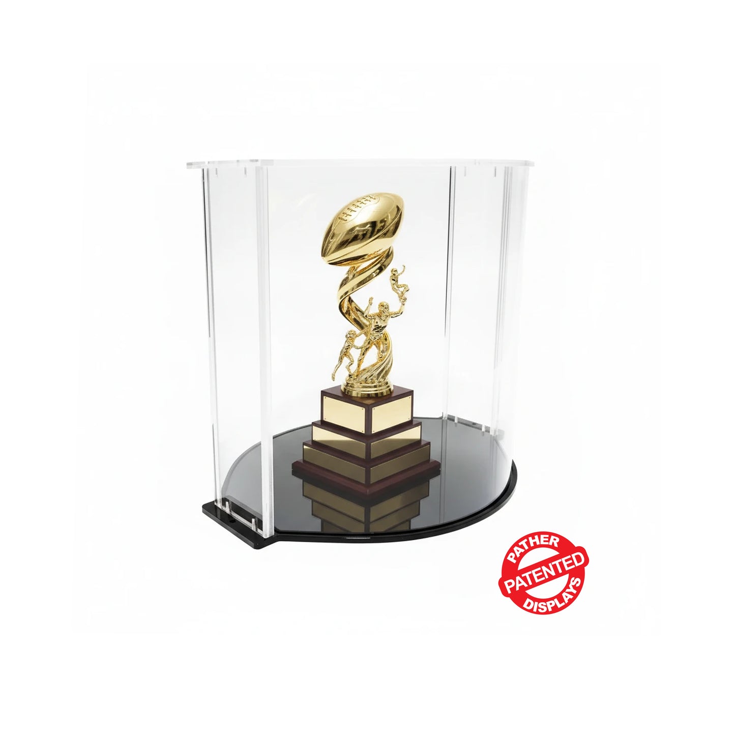 PATHER. Patented Luxury Clear Double Curve Display Case - Small