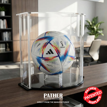 PATHER. Patented Luxury Clear Double Curve Display Case - Small