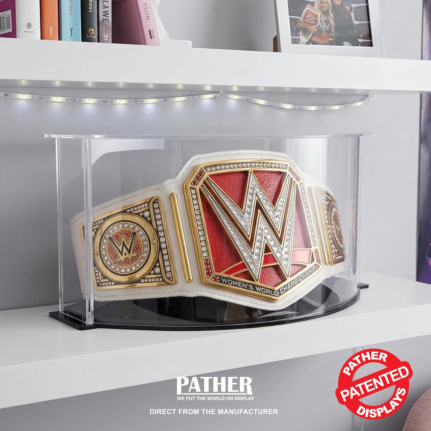 PATHER. Patented 12.5in Luxury Double Curve Display Case - Large
