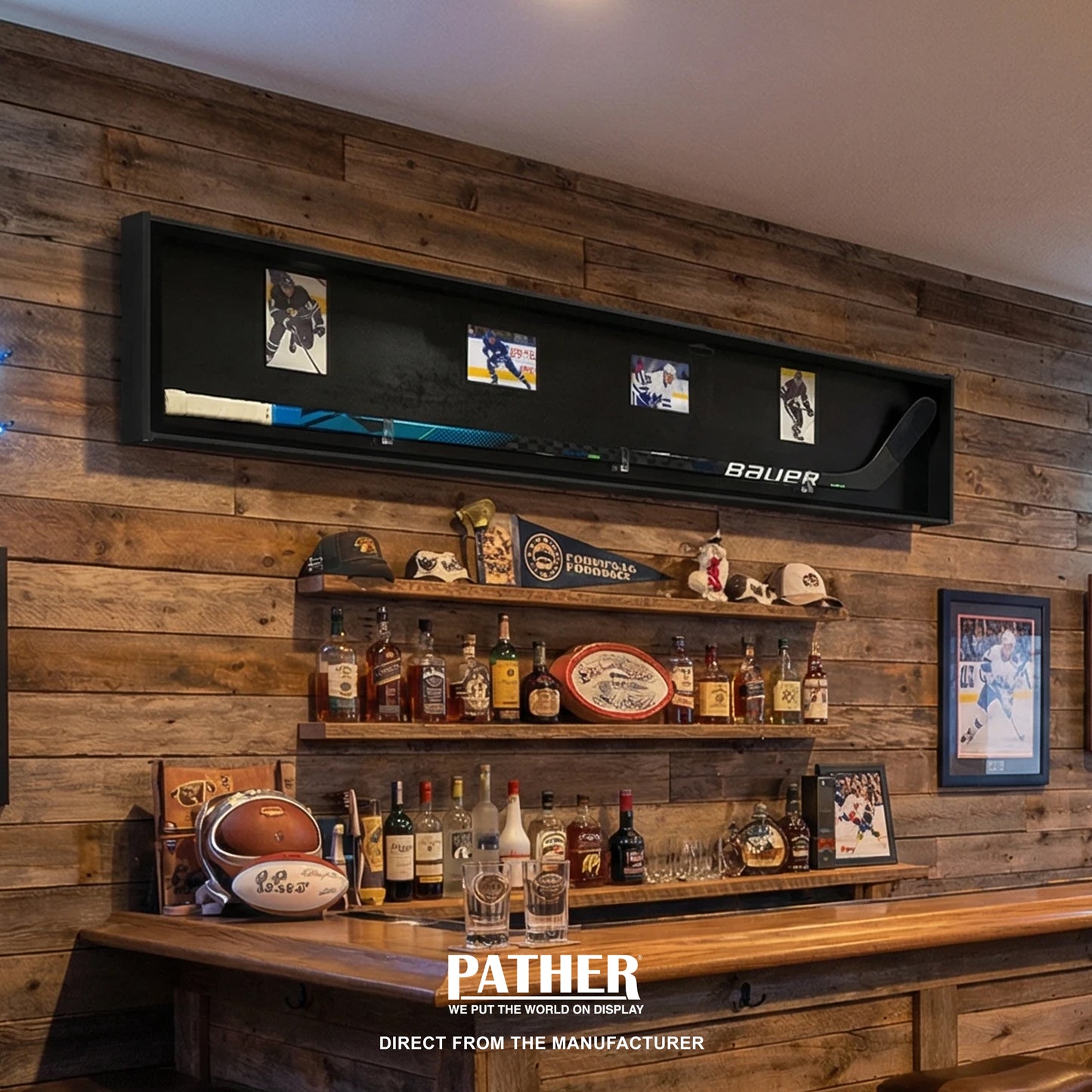 PATHER. Hockey Stick Display Case - Horizontal