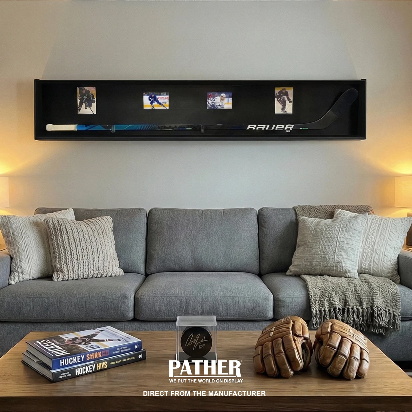 PATHER. Hockey Stick Display Case - Horizontal