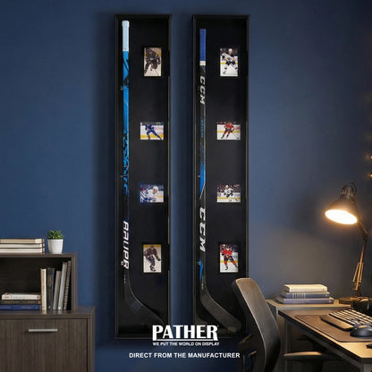 PATHER. Hockey Stick Display Case - Vertical - Left Handed