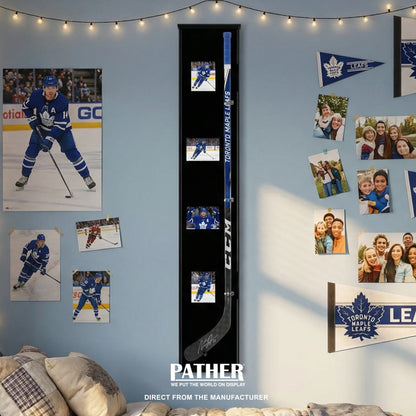 PATHER. Hockey Stick Display Case - Vertical - Right Handed