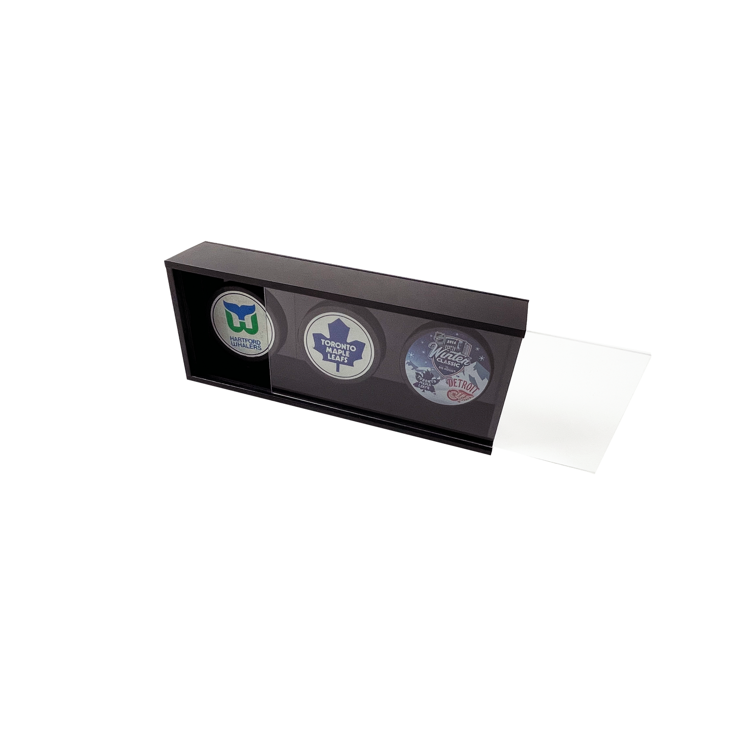 PATHER® Hockey Puck Display Case - 3 Slots