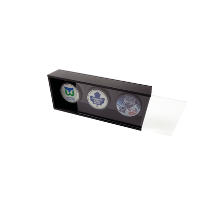 PATHER® Hockey Puck Display Case - 3 Slots