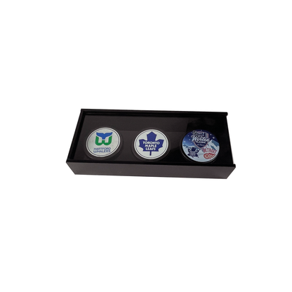 PATHER® Hockey Puck Display Case - 3 Slots