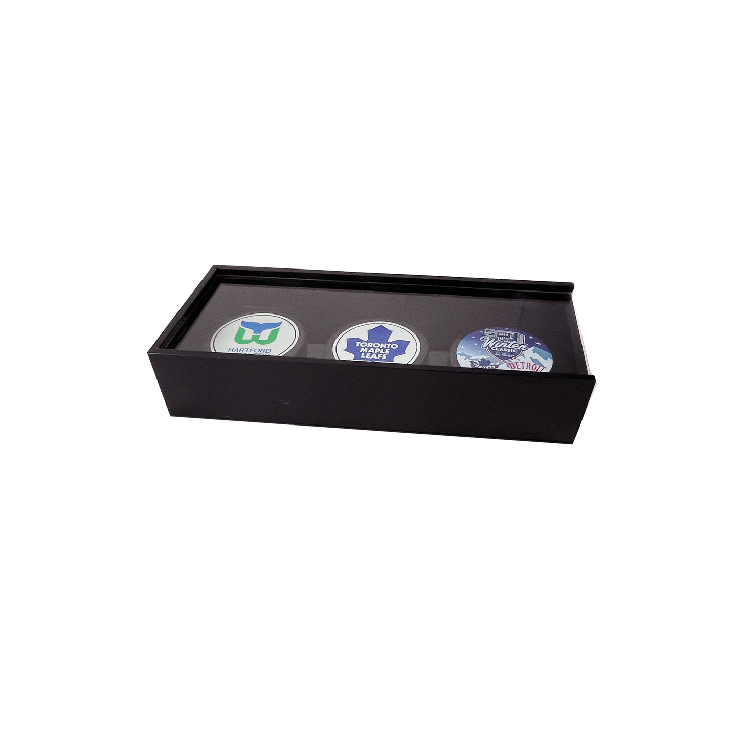 PATHER® Hockey Puck Display Case - 3 Slots