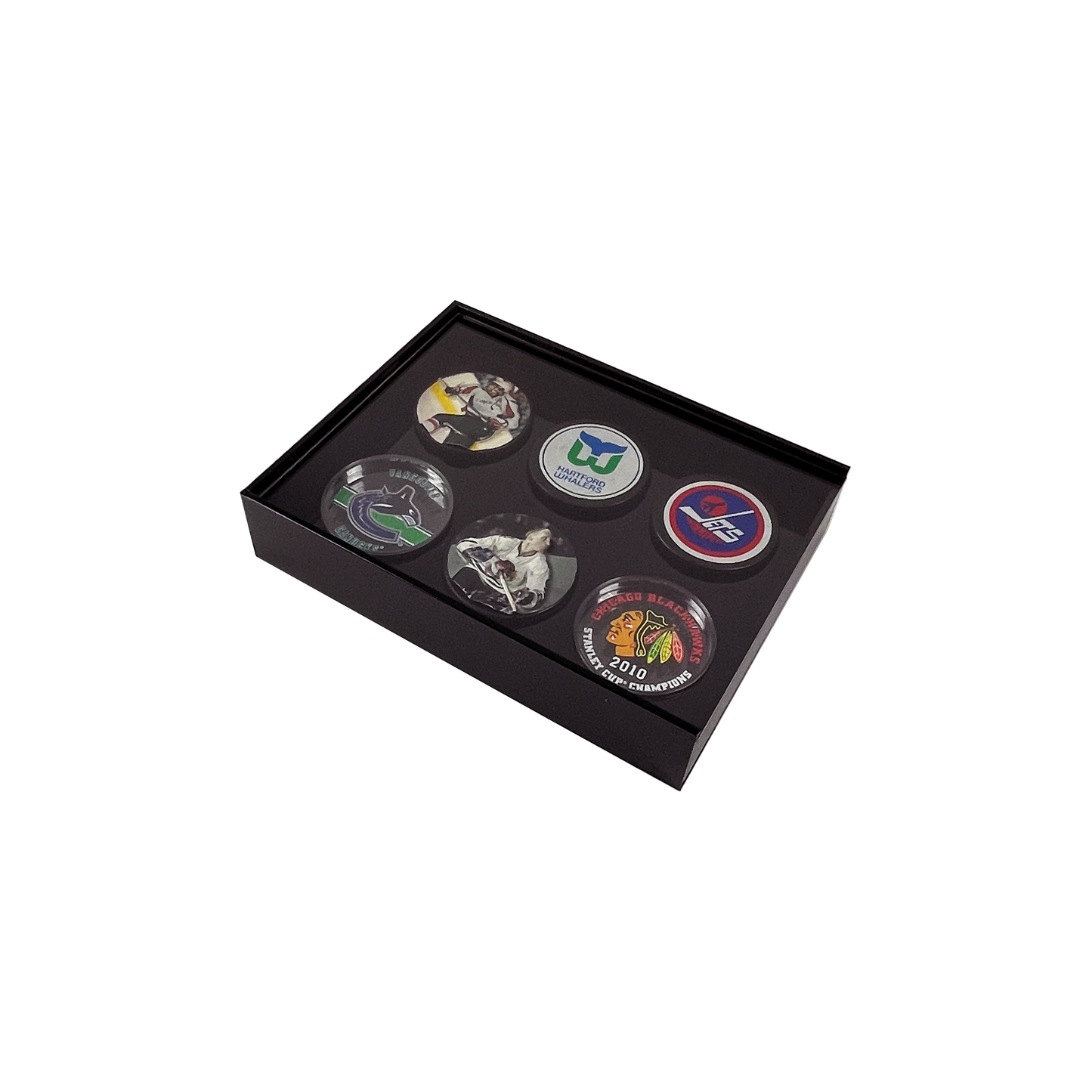 PATHER® Hockey Puck Display Case - 6 Slots
