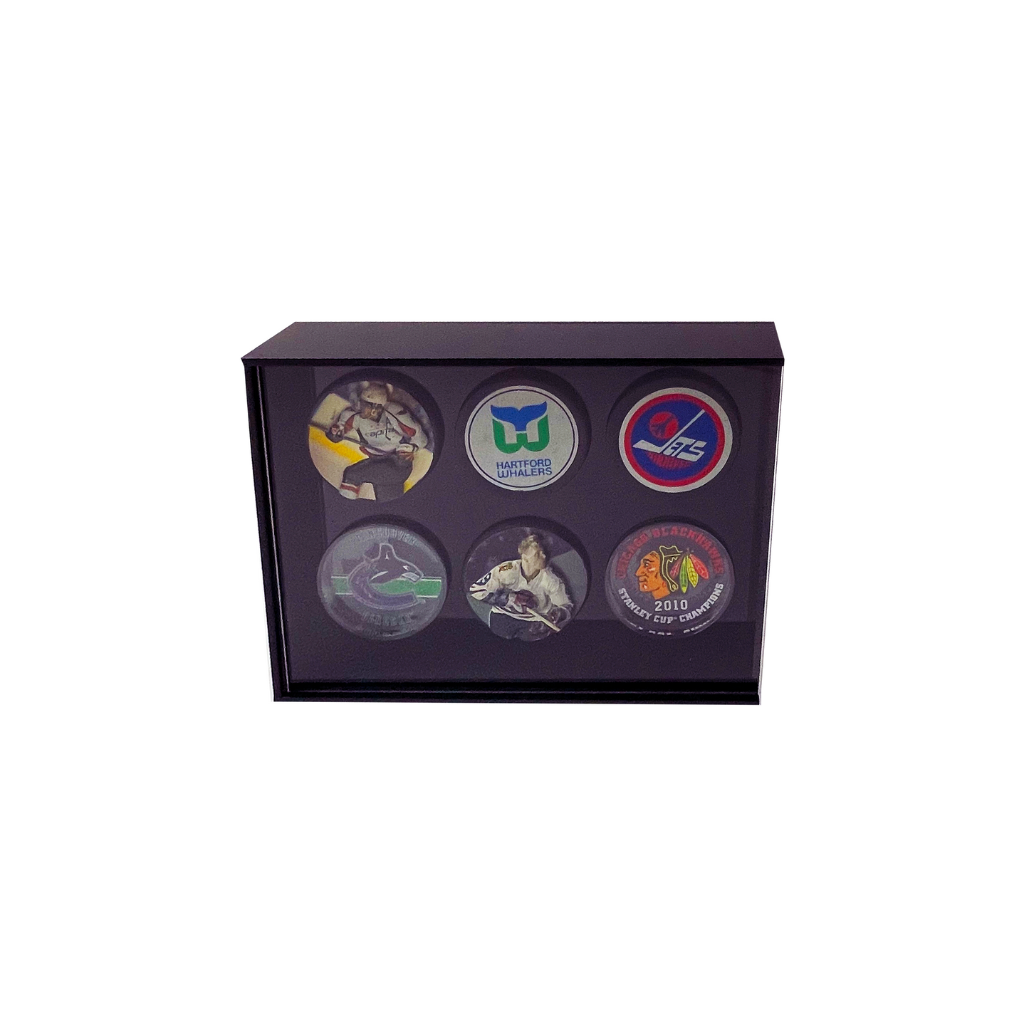 PATHER® Hockey Puck Display Case - 6 Slots