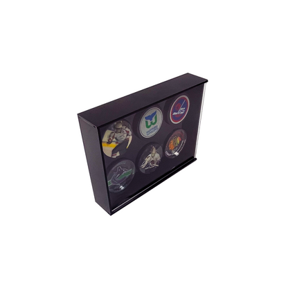 PATHER® Hockey Puck Display Case - 6 Slots
